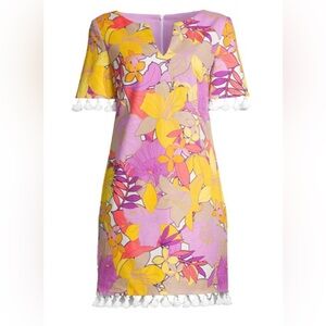 Trina Turk Raine Tassel Shift Dress women’s 8 NWOT